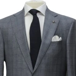 Gray & Blue Check Super 150's Loro Piana Wool Essence Modern Fit Suit - Jack Victor 1913 9 Gray & Blue Check Super 150's Loro Piana Wool Essence Modern Fit Suit - Jack Victor 1913 -ETON Store JACK VICTOR JVC31058 ESSENCE 3