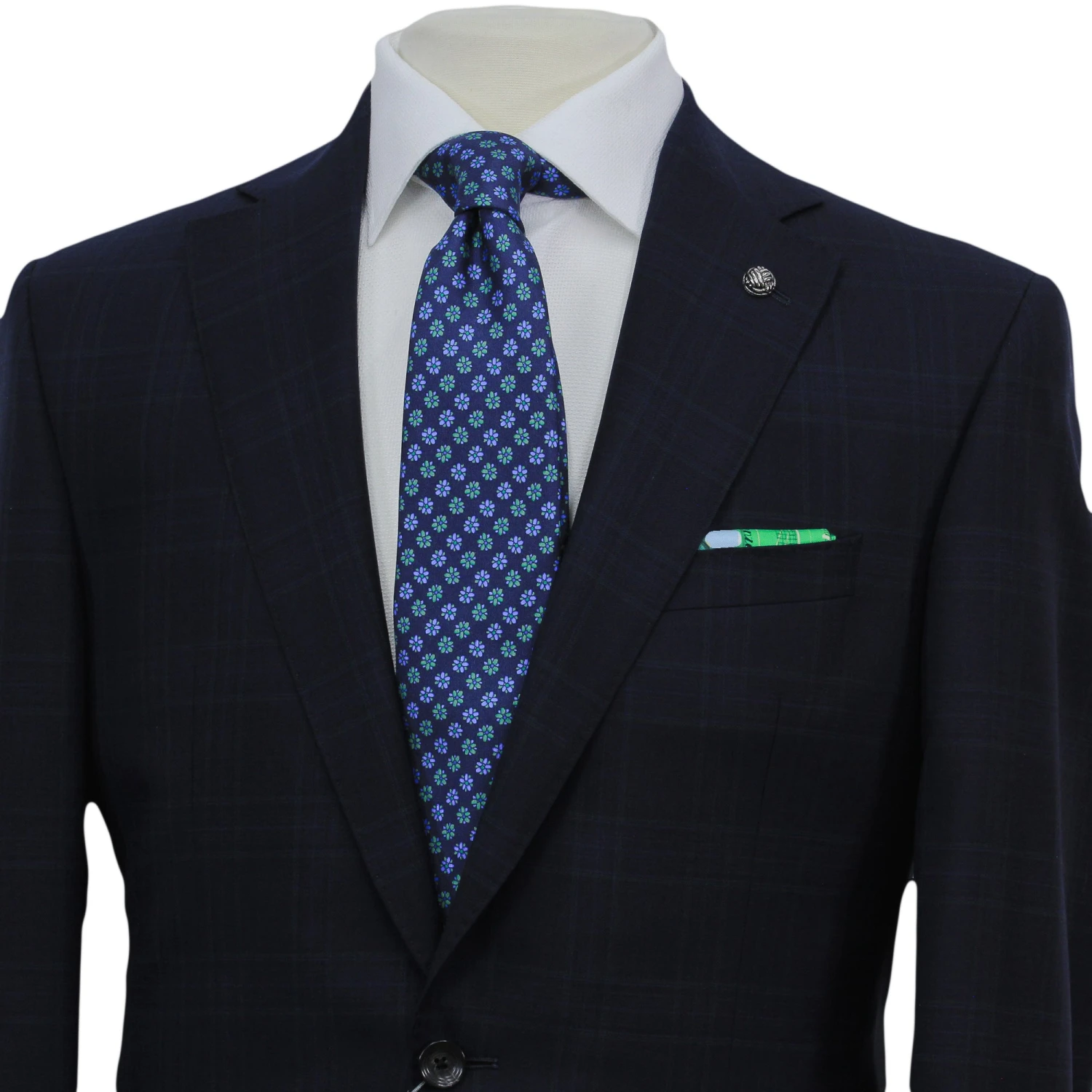 Navy Glen Check Vitale Barberis Wool Essence Modern Fit Suit - Jack Victor 1913 6 Navy Glen Check Vitale Barberis Wool Essence Modern Fit Suit - Jack Victor 1913 - Image 4