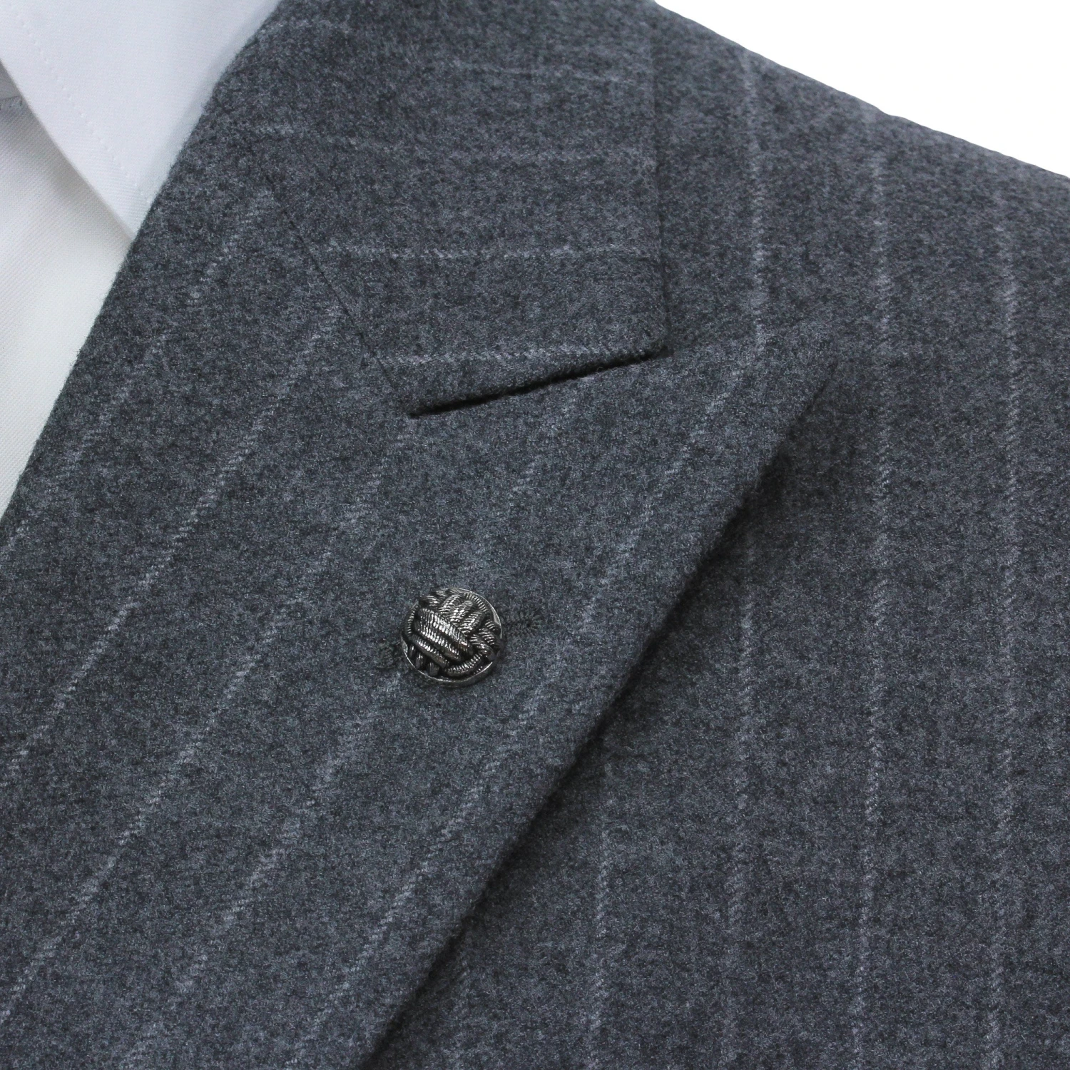 Gray Striped Ernest Modern Fit Loro Piana Jersely Double-Breasted Suit - Jack Victor 8 Gray Striped Ernest Modern Fit Loro Piana Jersely Double-Breasted Suit - Jack Victor - Image 6