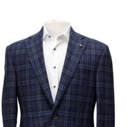 Blue Check Wool Silk Century Classic Fit Sport Coat - Jack Victor 1913 Collection 7 Blue Check Wool Silk Century Classic Fit Sport Coat - Jack Victor 1913 Collection -ETON Store JACK VICTOR MODERN FIT 08