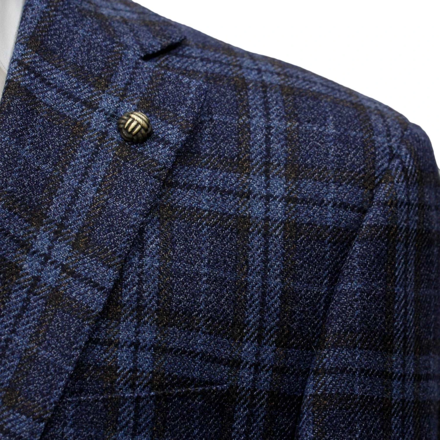 Blue Check Wool Silk Century Classic Fit Sport Coat - Jack Victor 1913 Collection 6 Blue Check Wool Silk Century Classic Fit Sport Coat - Jack Victor 1913 Collection - Image 4