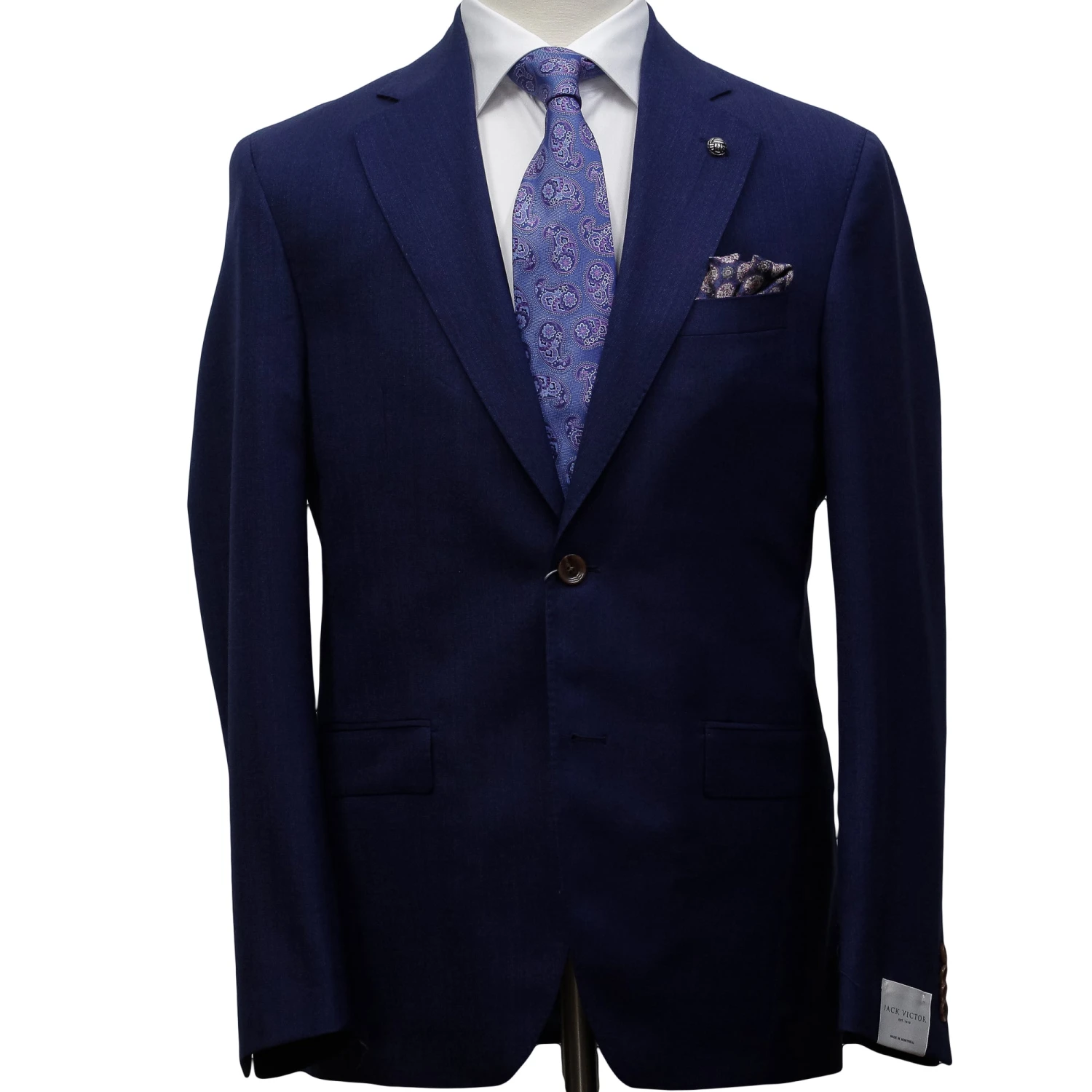 Blue Solid Montana Contemporary Fit Wool Suit - Jack Victor 3 Blue Solid Montana Contemporary Fit Wool Suit - Jack Victor