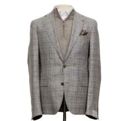 Gray Check Loro Piana Midland Contemporary Fit Sport Jacket - Jack Victor