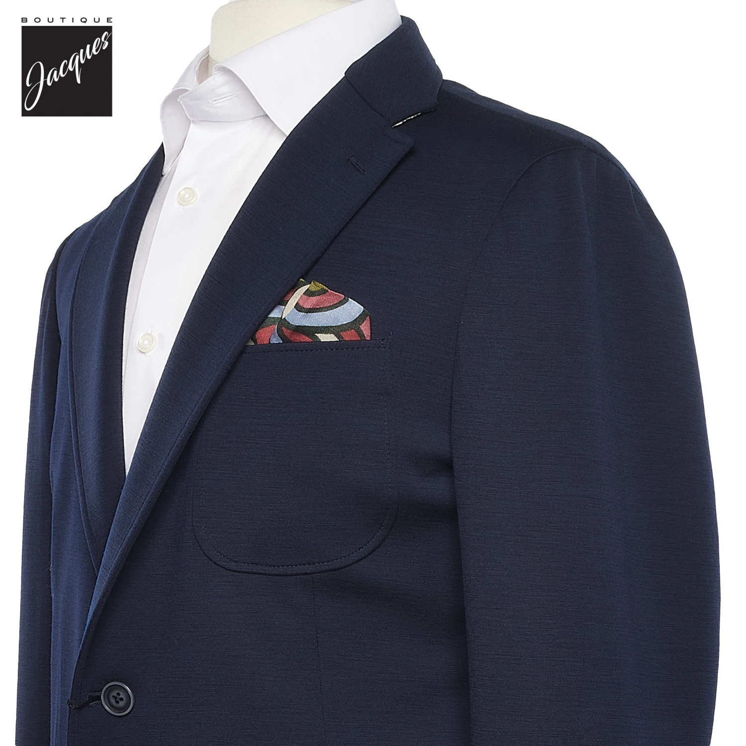 Navy Blue Contemporary Fit Cotton-Wool Knit Easy Living Suit - Jack Victor 4 Navy Blue Contemporary Fit Cotton-Wool Knit Easy Living Suit - Jack Victor - Image 2