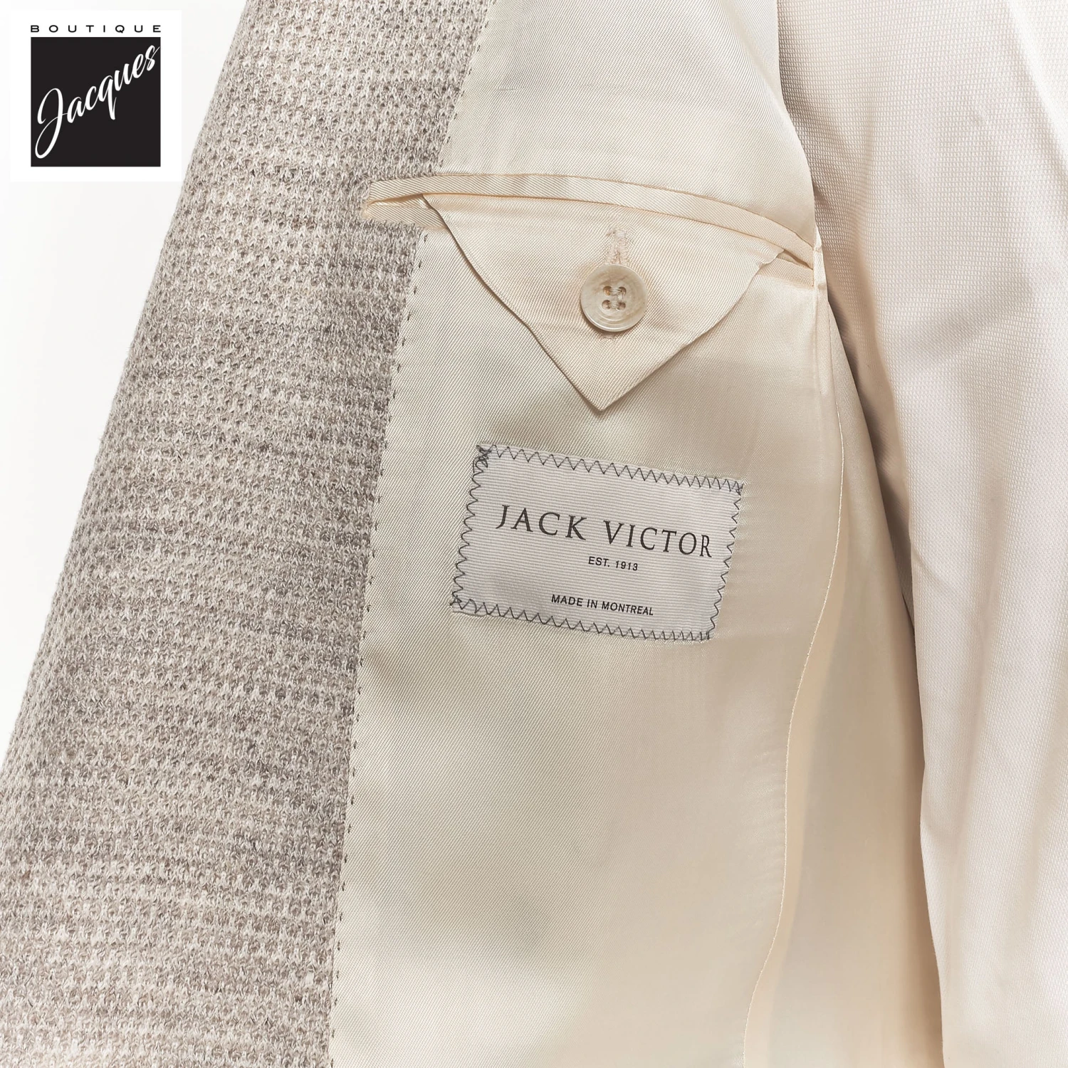 Oatmeal Woven Knit Linen/Wool/Silk Hartford Contemporary Fit Sport Jacket - Jack Victor 6 Oatmeal Woven Knit Linen/Wool/Silk Hartford Contemporary Fit Sport Jacket - Jack Victor - Image 4