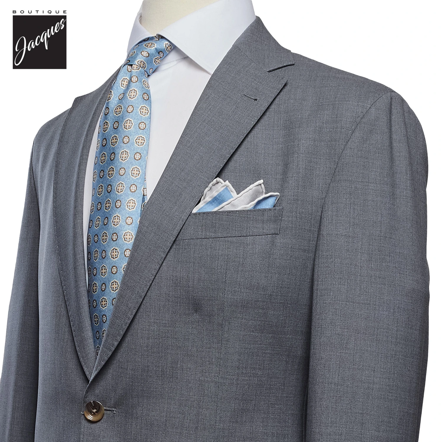 Mid Gray Dallas Contemporary Fit Unconstructed Wool Suit - Jack Victor 4 Mid Gray Dallas Contemporary Fit Unconstructed Wool Suit - Jack Victor - Image 2