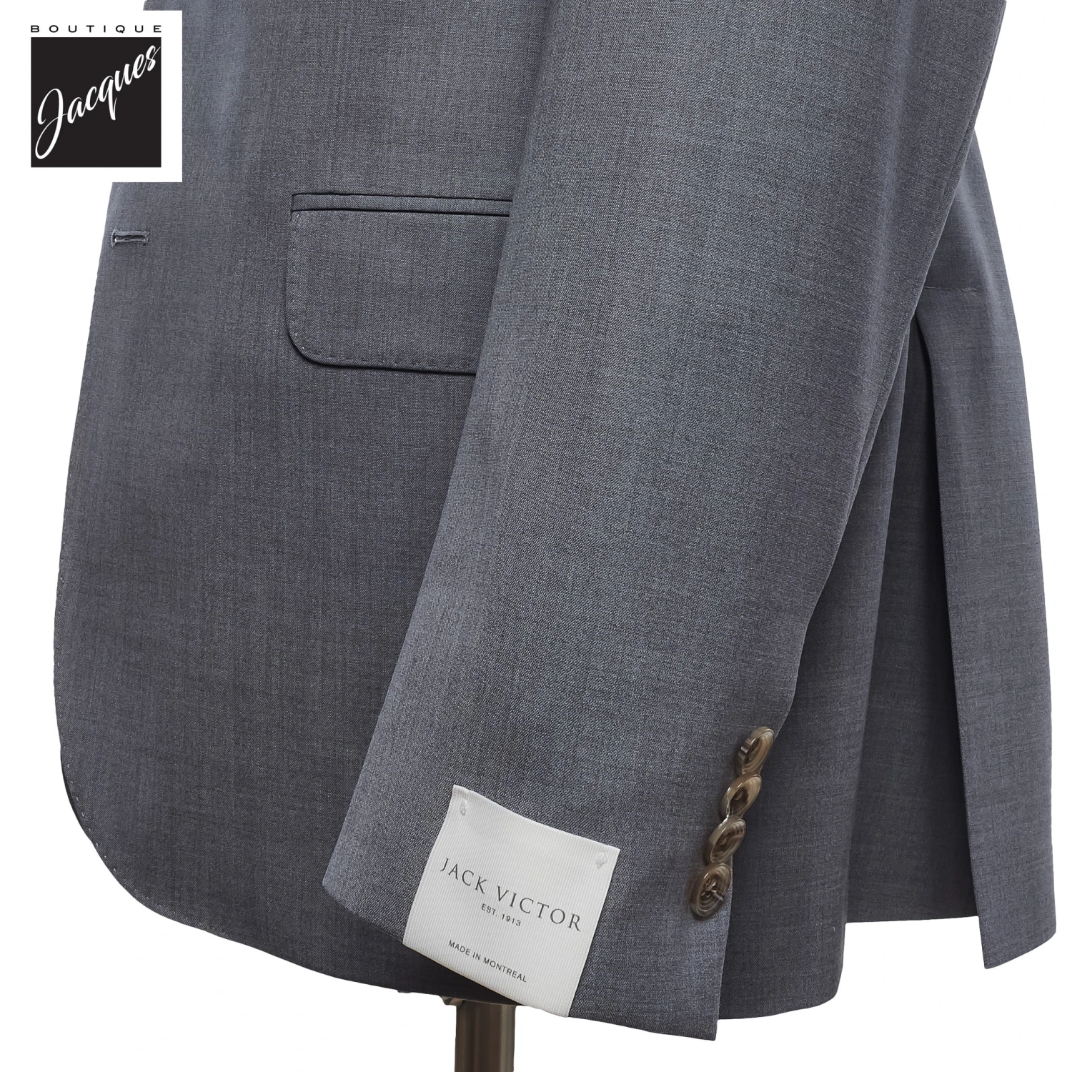 Mid Gray Dallas Contemporary Fit Unconstructed Wool Suit - Jack Victor 5 Mid Gray Dallas Contemporary Fit Unconstructed Wool Suit - Jack Victor - Image 3