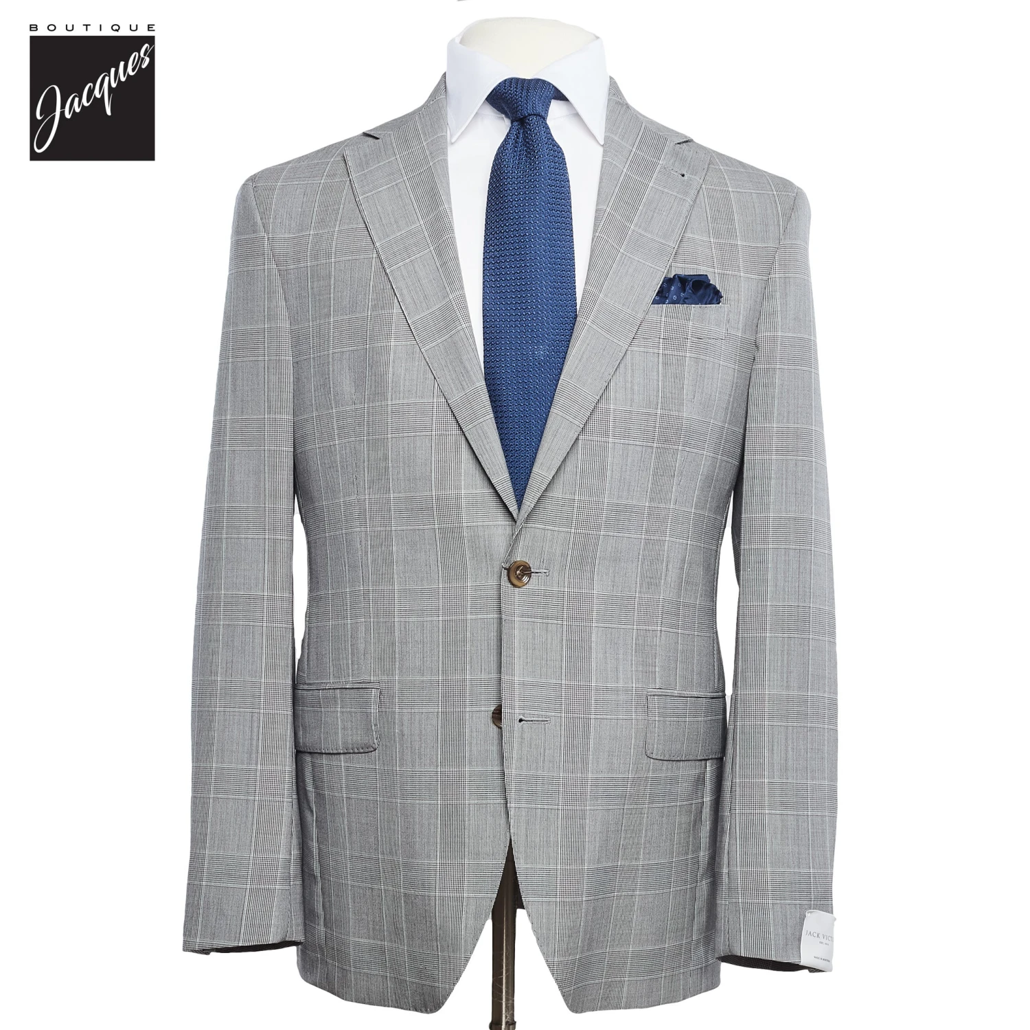 Gray Prince Of Wales Dallas Contemporary Fit Suit - Jack Victor 3 Gray Prince Of Wales Dallas Contemporary Fit Suit - Jack Victor