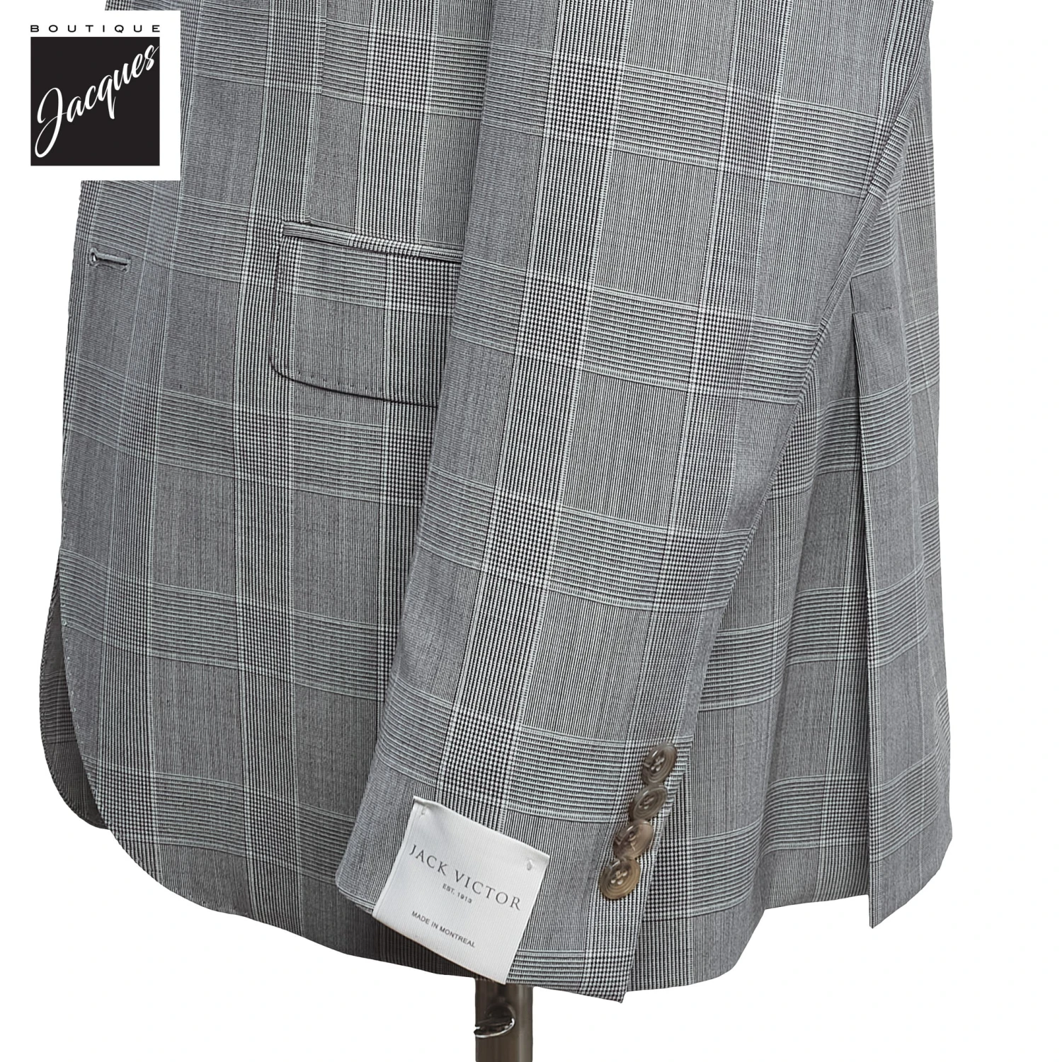 Gray Prince Of Wales Dallas Contemporary Fit Suit - Jack Victor 4 Gray Prince Of Wales Dallas Contemporary Fit Suit - Jack Victor - Image 2