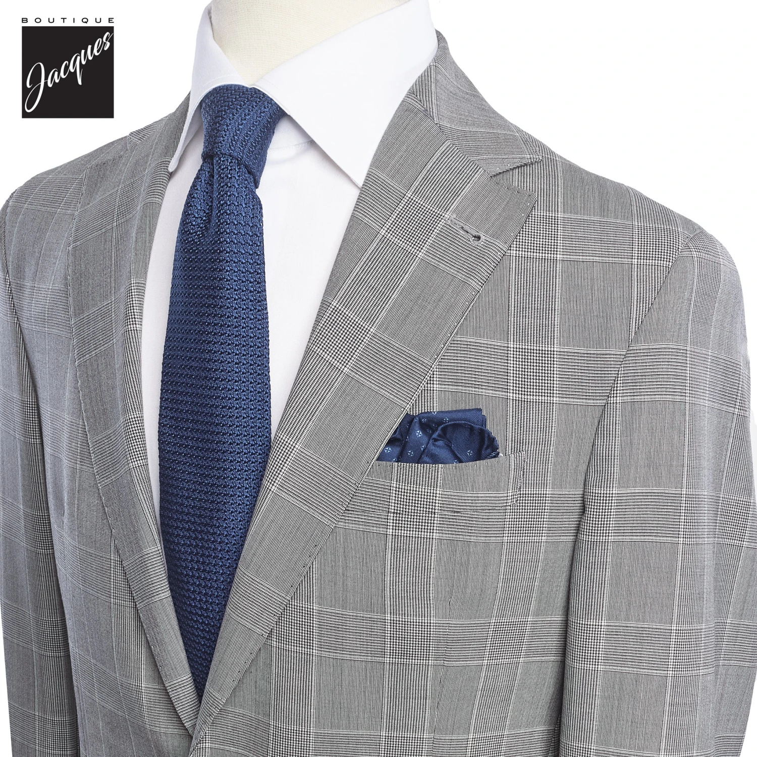 Gray Prince Of Wales Dallas Contemporary Fit Suit - Jack Victor 5 Gray Prince Of Wales Dallas Contemporary Fit Suit - Jack Victor - Image 3