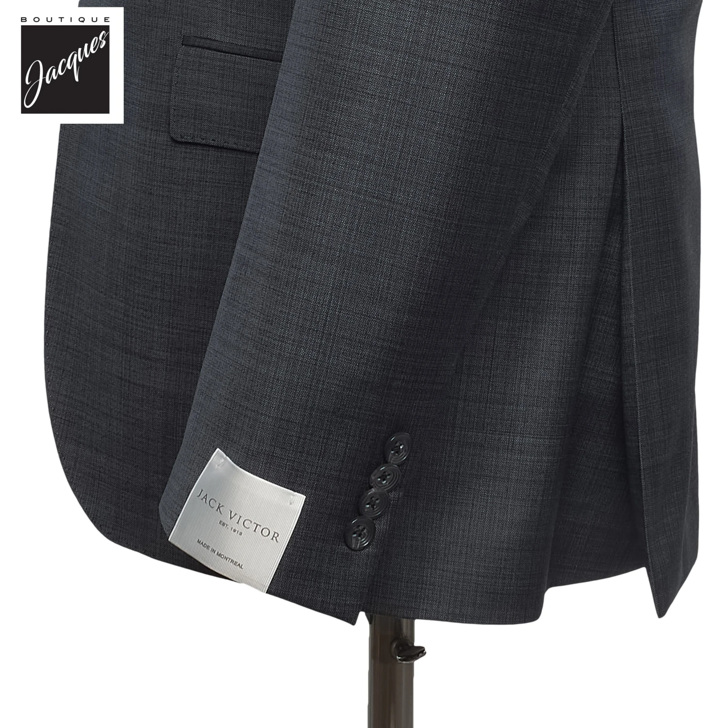 Dark Gray Neat Super 130s Wool Engel Modern Fit Suit - Jack Victor 5 Dark Gray Neat Super 130s Wool Engel Modern Fit Suit - Jack Victor - Image 3