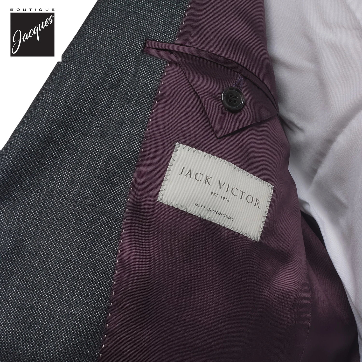 Dark Gray Neat Super 130s Wool Engel Modern Fit Suit - Jack Victor 6 Dark Gray Neat Super 130s Wool Engel Modern Fit Suit - Jack Victor - Image 4