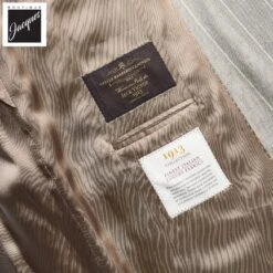 Light Gray Striped Double Breasted Wool Merlin Contemporary Fit Suit - Jack Victor 1913 11 Light Gray Striped Double Breasted Wool Merlin Contemporary Fit Suit - Jack Victor 1913 -ETON Store JACKVICTORERNEST3251401 5