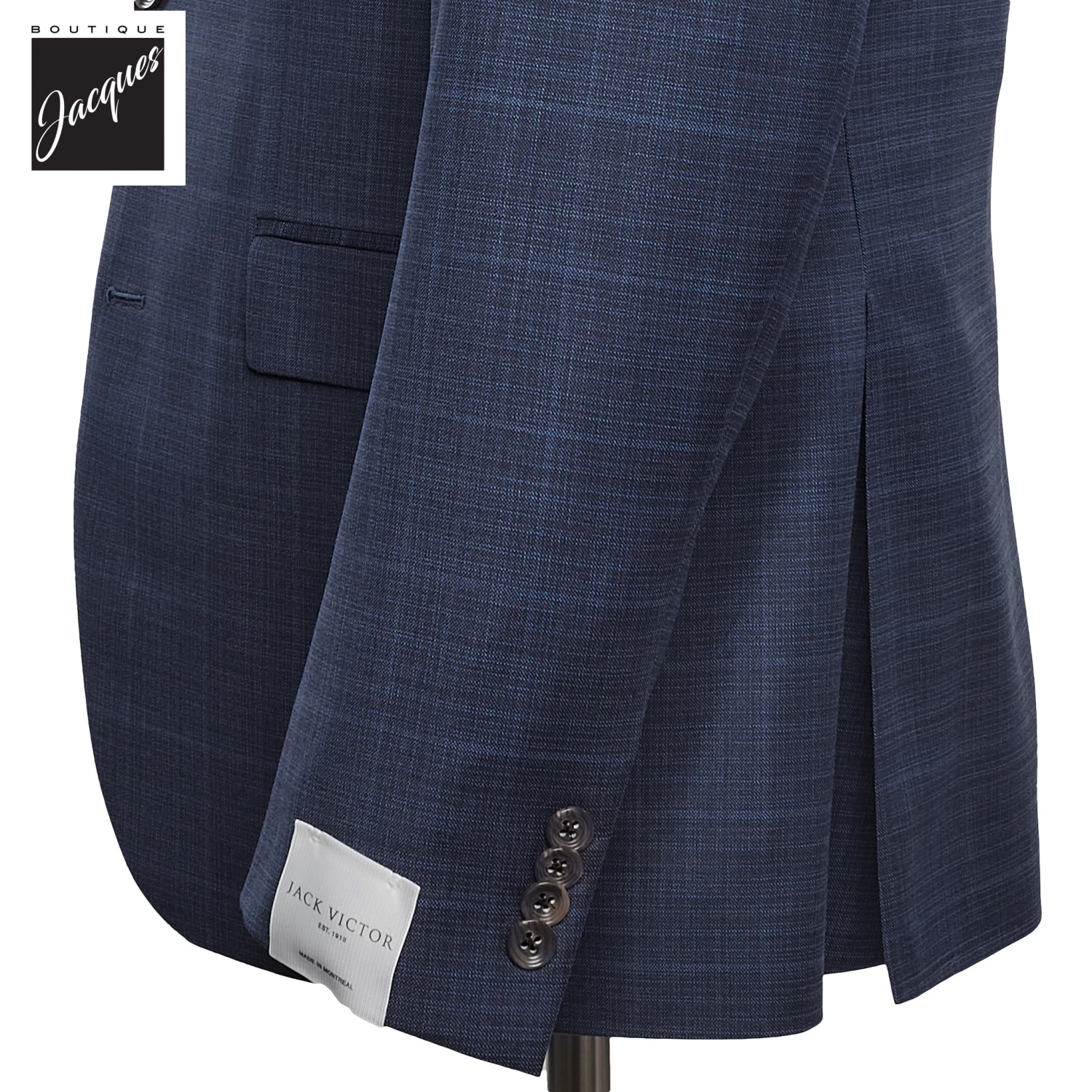 Blue Tonal Check Esprit Modern Fit Super 120s Wool Suit - Jack Victor 5 Blue Tonal Check Esprit Modern Fit Super 120s Wool Suit - Jack Victor - Image 3