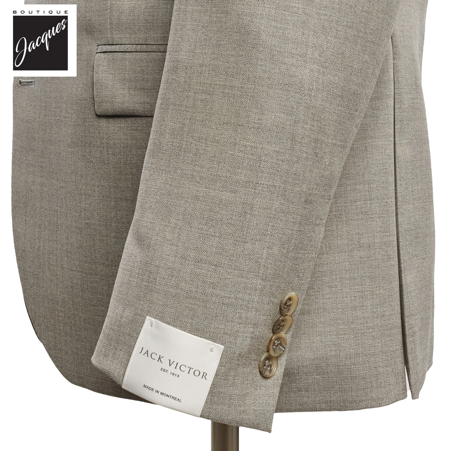 Taupe Solid Montana Contemporary Fit Wool Suit - Jack Victor 5 Taupe Solid Montana Contemporary Fit Wool Suit - Jack Victor - Image 3