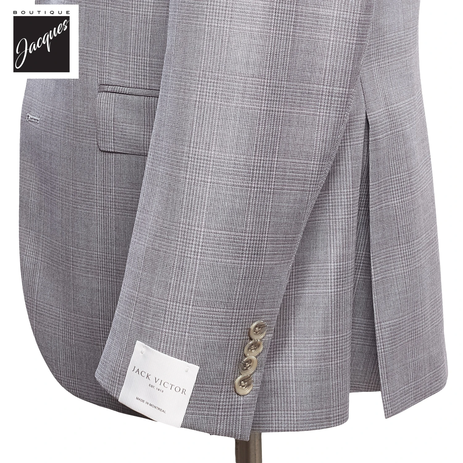 Gray Prince-of-Wales Esprit Modern Fit Wool Suit - Jack Victor 5 Gray Prince-of-Wales Esprit Modern Fit Wool Suit - Jack Victor - Image 3