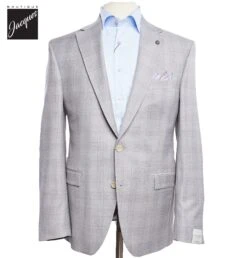 Light Gray With Lavender Check Esprit Modern Fit Wool Suit - Jack Victor