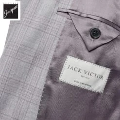 Light Gray With Lavender Check Esprit Modern Fit Wool Suit - Jack Victor 9 Light Gray With Lavender Check Esprit Modern Fit Wool Suit - Jack Victor -ETON Store JACKVICTORESPRIT3251604 4