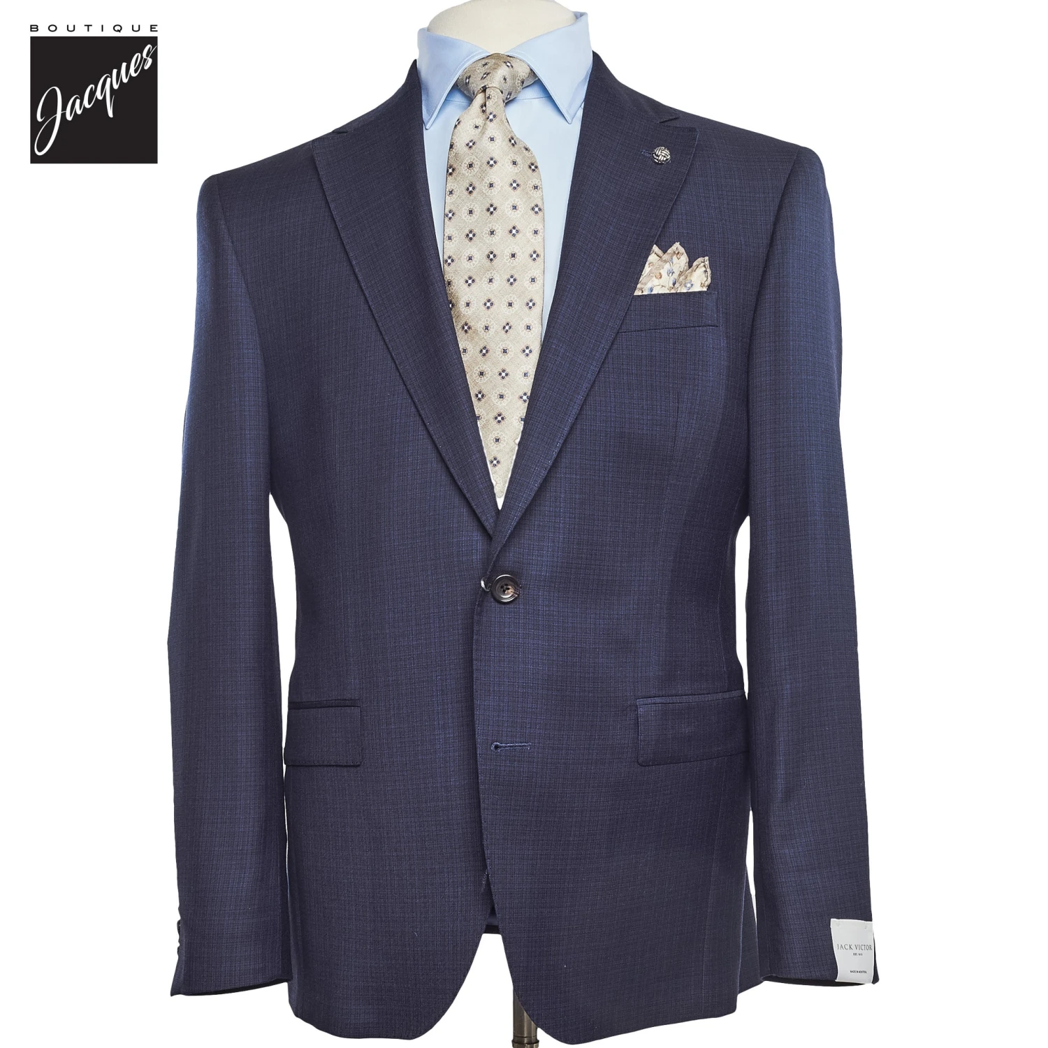 Navy Neat Loro Piana Superfine Merino Wool Esprit Modern Fit Suit - Jack Victor 3 Navy Neat Loro Piana Superfine Merino Wool Esprit Modern Fit Suit - Jack Victor