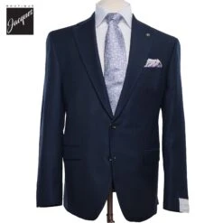 Navy Blue Solid Esprit Modern Fit Wool Suit - Jack Victor