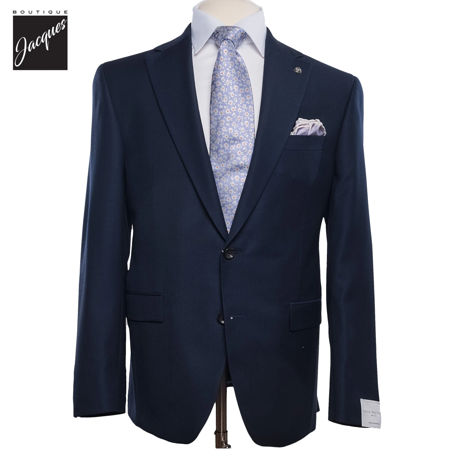 Navy Blue Solid Esprit Modern Fit Wool Suit - Jack Victor 3 Navy Blue Solid Esprit Modern Fit Wool Suit - Jack Victor