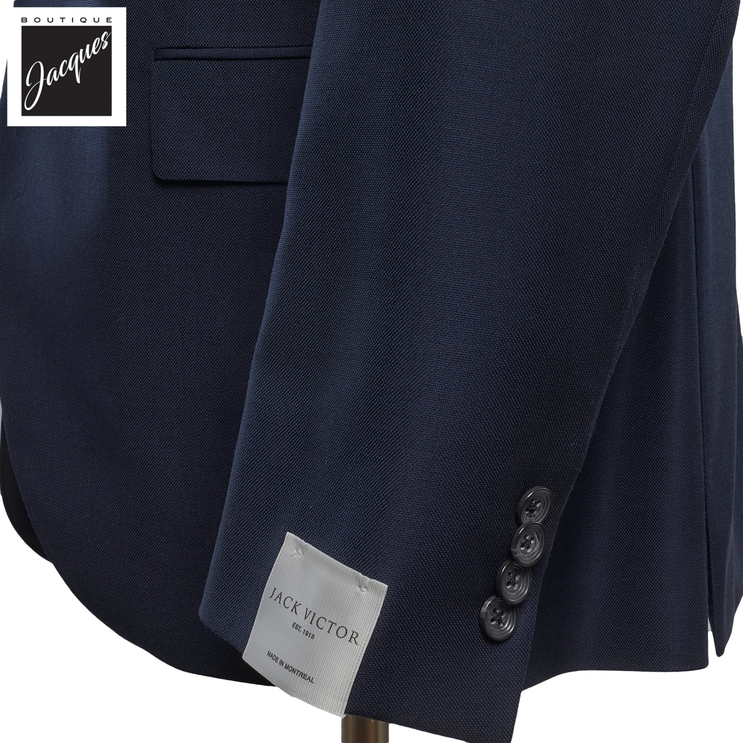 Navy Blue Solid Esprit Modern Fit Wool Suit - Jack Victor 5 Navy Blue Solid Esprit Modern Fit Wool Suit - Jack Victor - Image 3