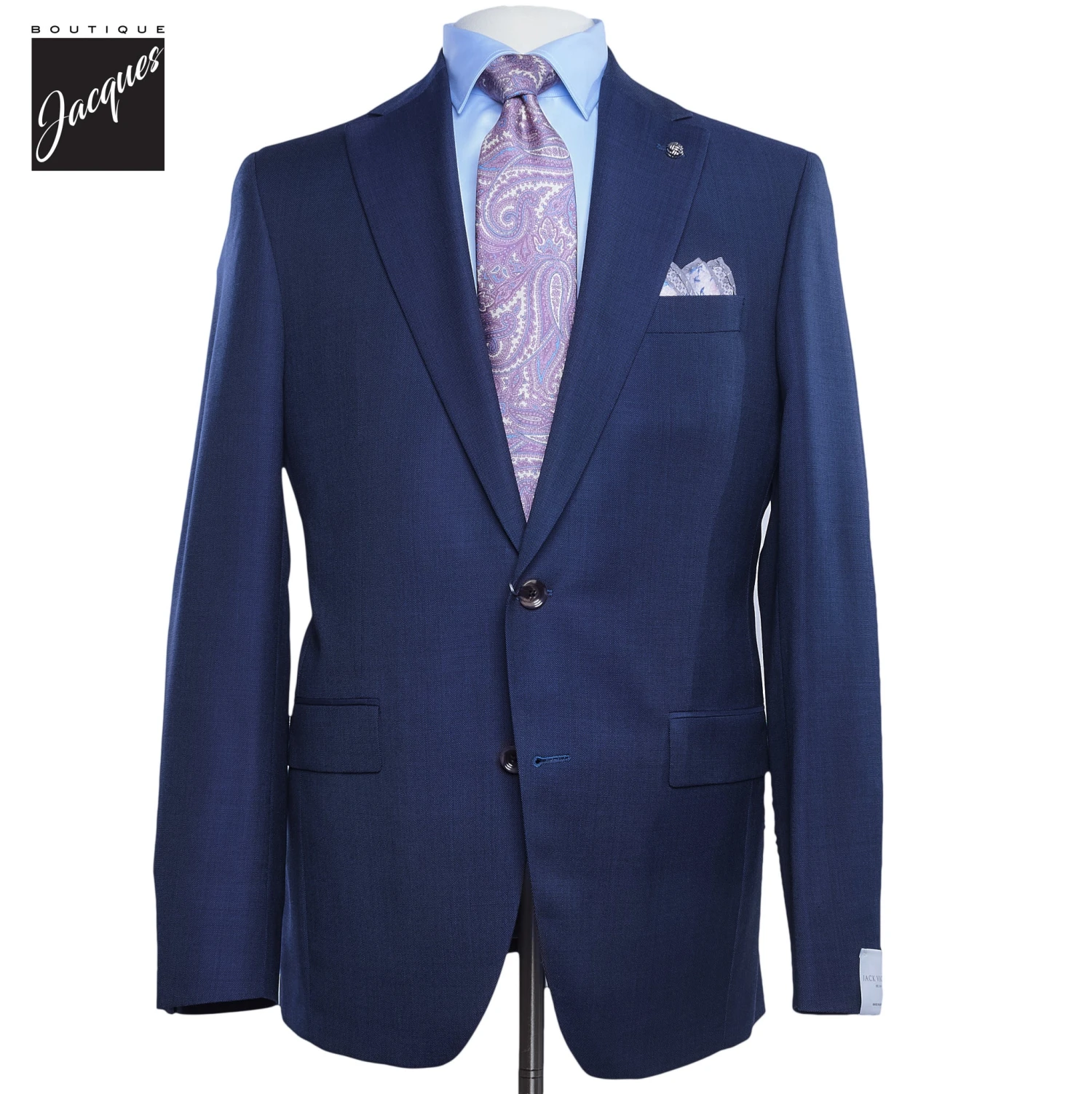 Navy Solid Esprit Modern Fit Wool Suit - Jack Victor 3 Navy Solid Esprit Modern Fit Wool Suit - Jack Victor