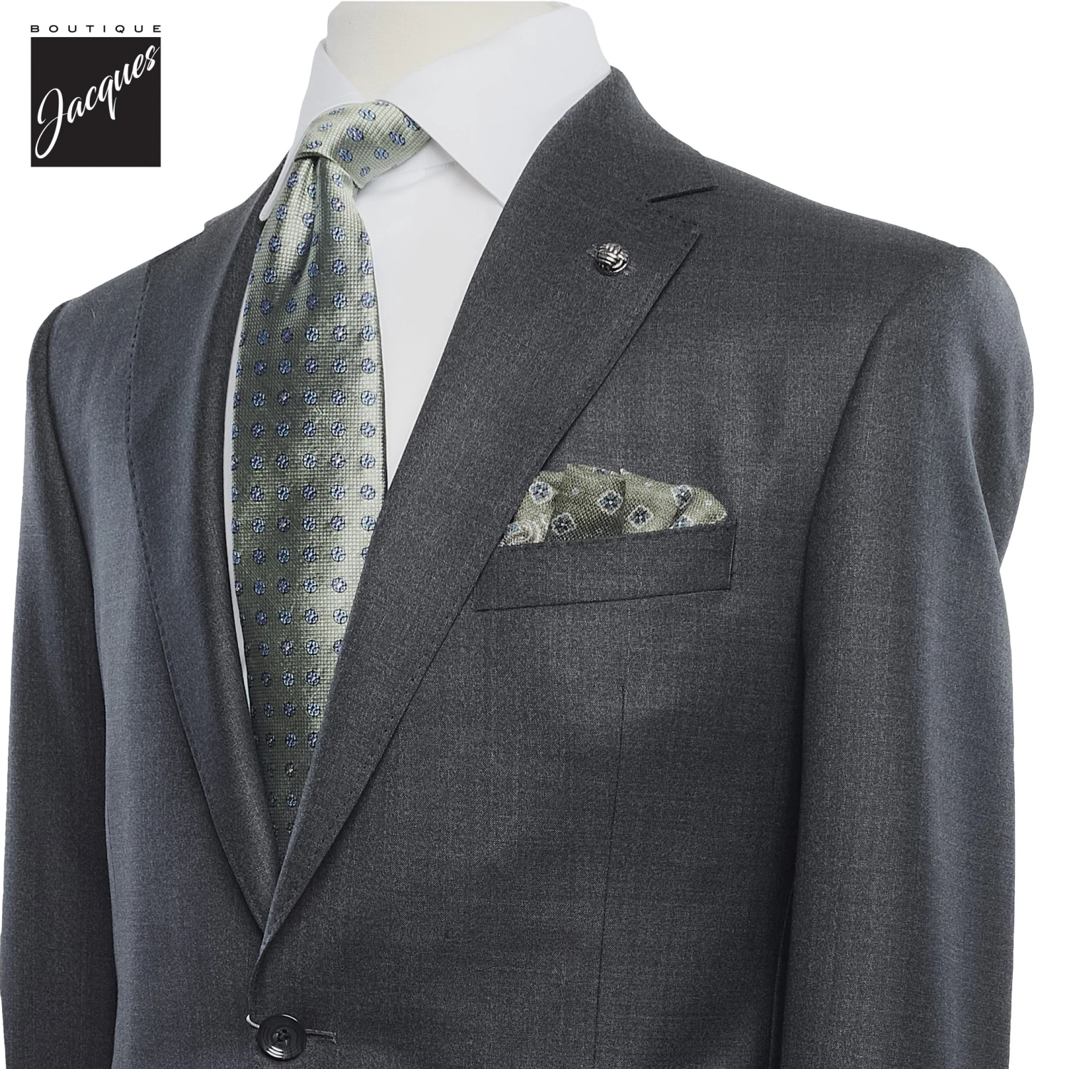 Charcoal Gray Solid Barberis Wool Essence Modern Fit Suit - Jack Victor 1913 4 Charcoal Gray Solid Barberis Wool Essence Modern Fit Suit - Jack Victor 1913 - Image 2