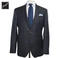 Charcoal Windowpane Check Essence Modern Fit - Jack Victor 1913