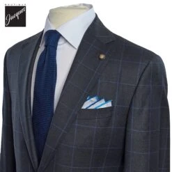 Charcoal Windowpane Check Essence Modern Fit - Jack Victor 1913 10 Charcoal Windowpane Check Essence Modern Fit - Jack Victor 1913 -ETON Store JACKVICTORESSENCEJVC39205 2