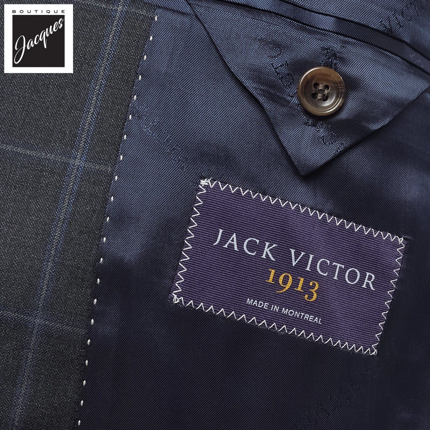 Charcoal Windowpane Check Essence Modern Fit - Jack Victor 1913 7 Charcoal Windowpane Check Essence Modern Fit - Jack Victor 1913 - Image 5