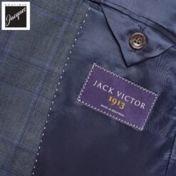 Gray With Blue Check Essence Modern Fit Loro Piana Wool Suit - Jack Victor 1913 9 Gray With Blue Check Essence Modern Fit Loro Piana Wool Suit - Jack Victor 1913 -ETON Store JACKVICTORESSENCEJVC9284 4