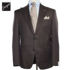 Chocolate Brown Solid Super 120s Wool Engel Modern Fit Suit - Jack Victor