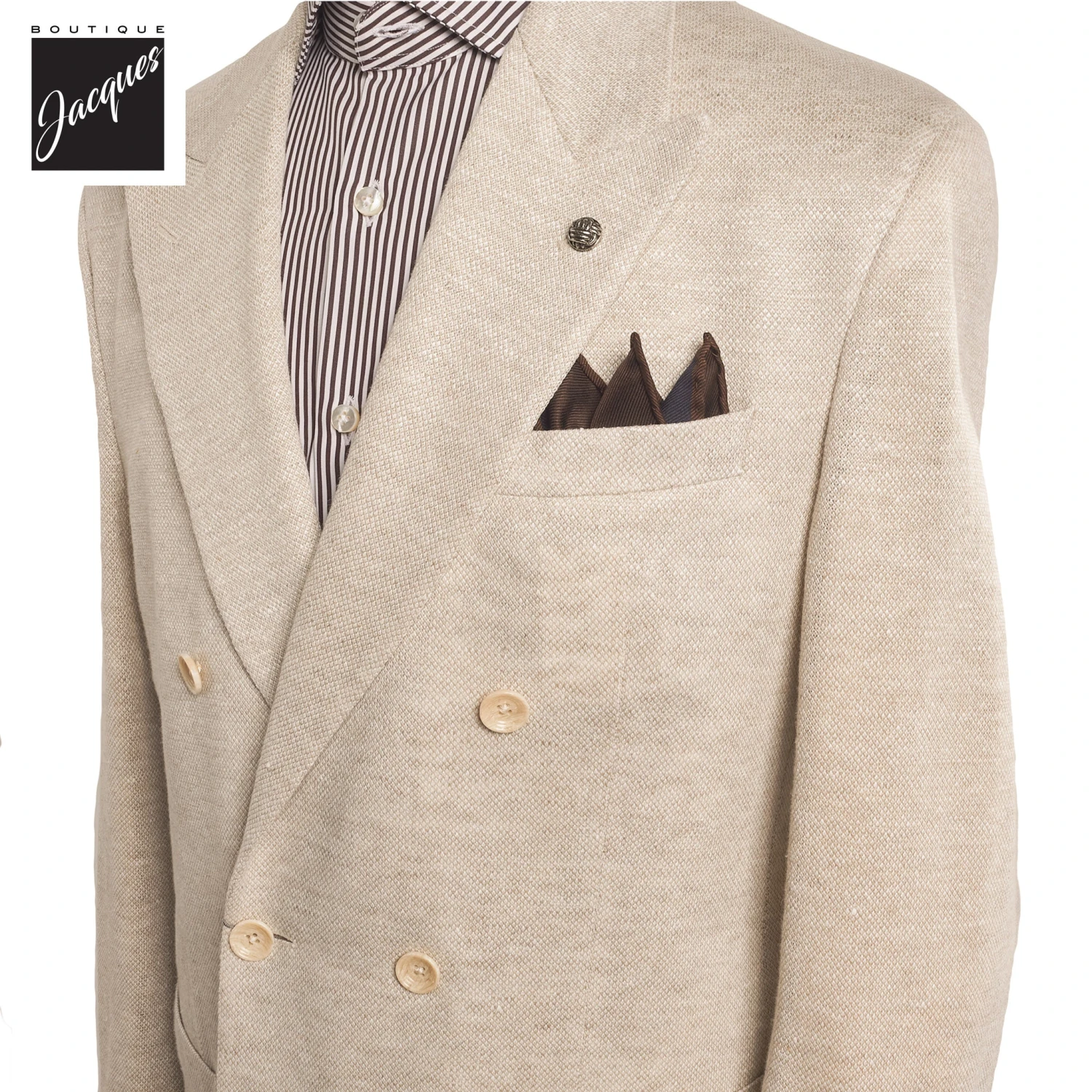 Ivory Linen-Knit Hall Contemporary Fit Sport Jacket - Jack Victor 4 Ivory Linen-Knit Hall Contemporary Fit Sport Jacket - Jack Victor - Image 2