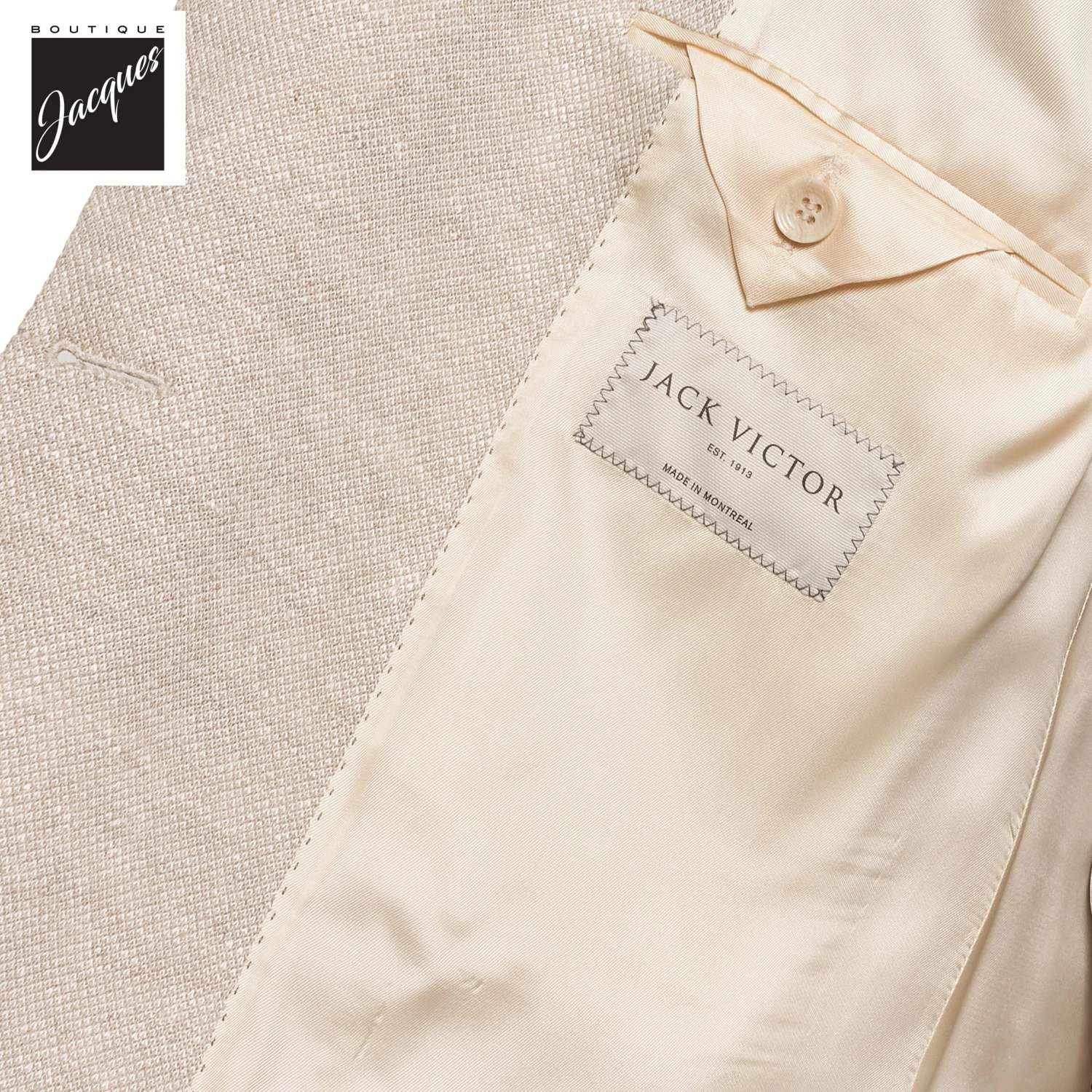 Ivory Linen-Knit Hall Contemporary Fit Sport Jacket - Jack Victor 6 Ivory Linen-Knit Hall Contemporary Fit Sport Jacket - Jack Victor - Image 4