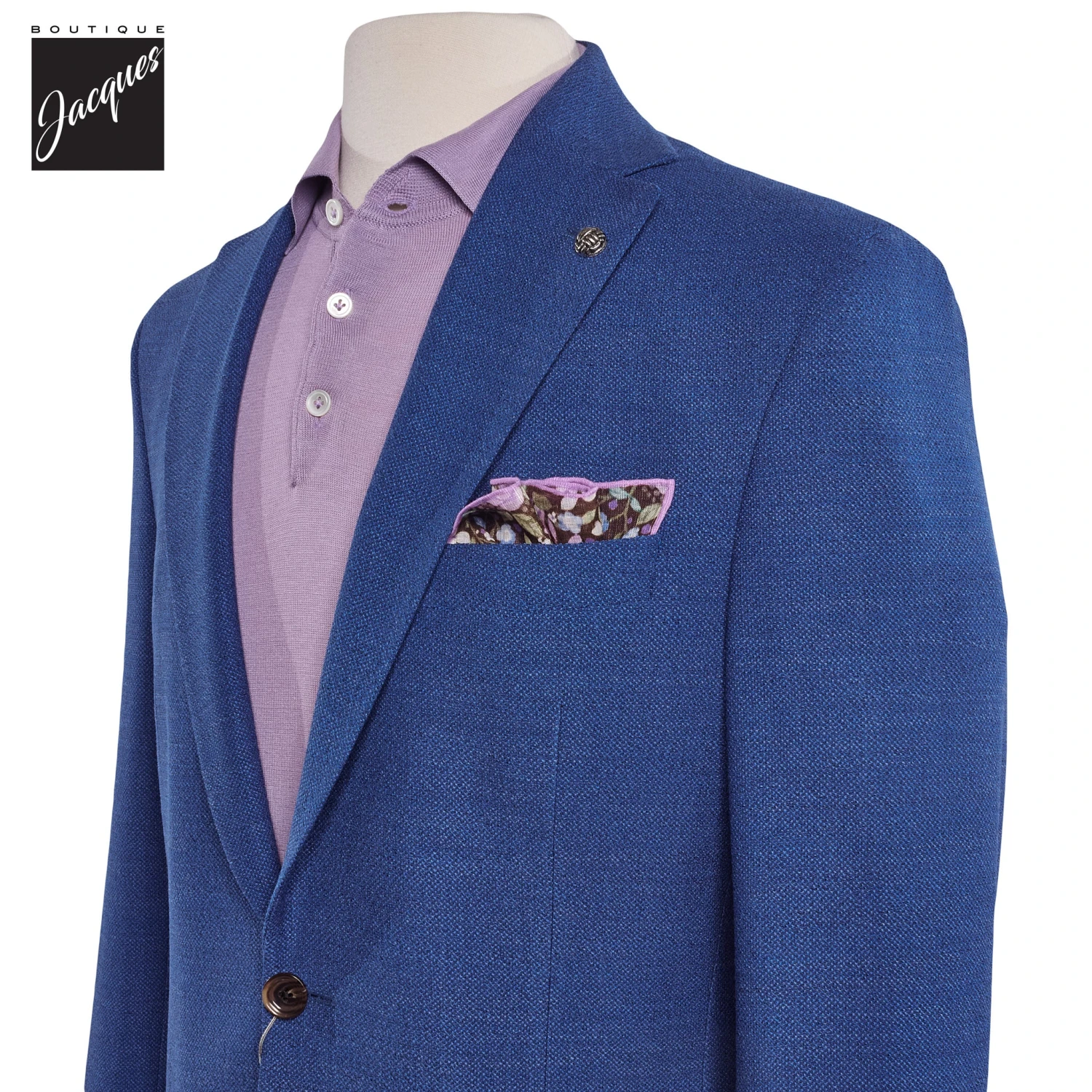 Mid Blue Stretch Hampton Contemporary Fit Sport Jacket - Jack Victor 4 Mid Blue Stretch Hampton Contemporary Fit Sport Jacket - Jack Victor - Image 2