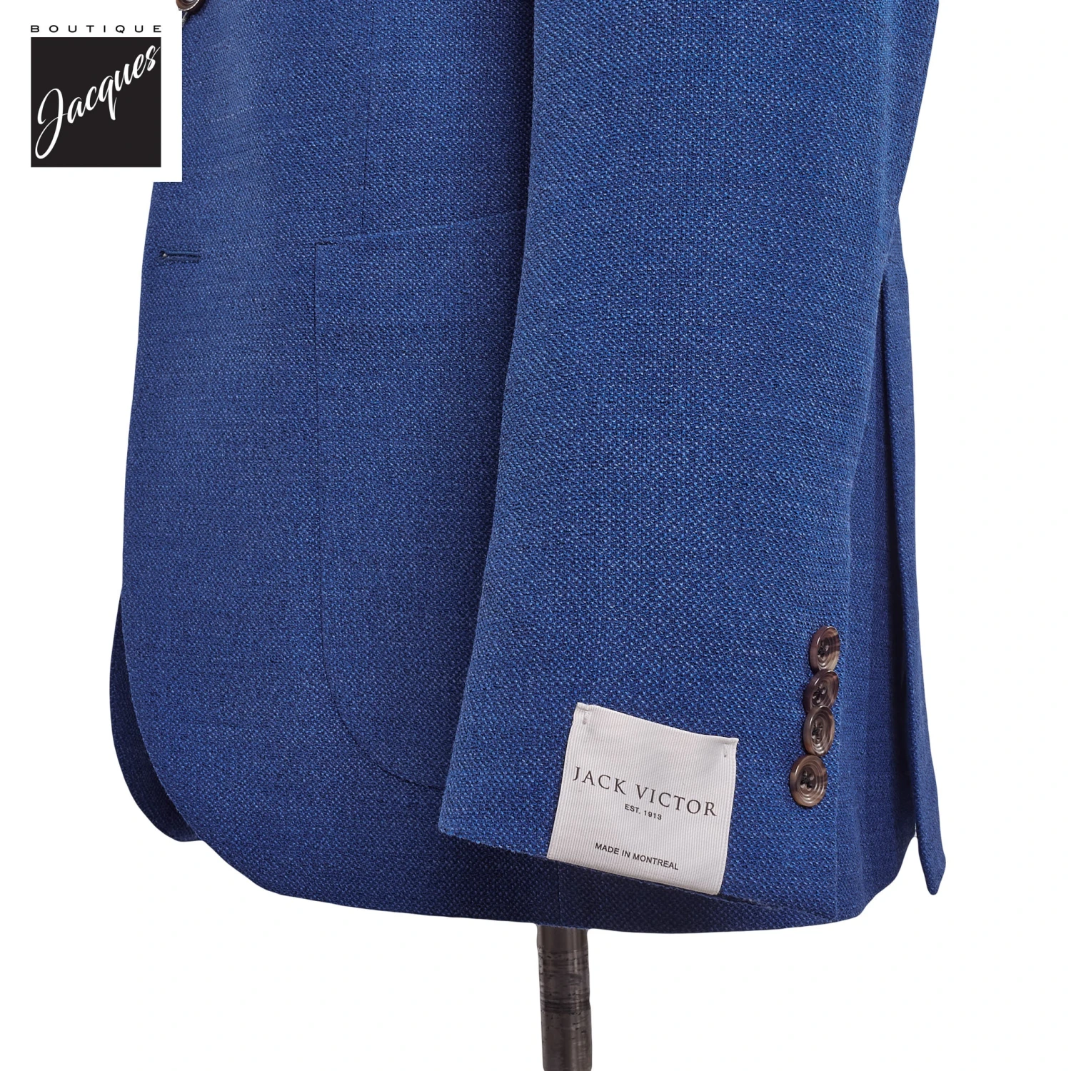 Mid Blue Stretch Hampton Contemporary Fit Sport Jacket - Jack Victor 5 Mid Blue Stretch Hampton Contemporary Fit Sport Jacket - Jack Victor - Image 3