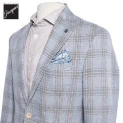 Ice Blue Glen Check Wool-Linen Knit Hampton Contemporary Fit Sport Jacket - Jack Victor 7 Ice Blue Glen Check Wool-Linen Knit Hampton Contemporary Fit Sport Jacket - Jack Victor -ETON Store JACKVICTORHAMPTONC01224 2