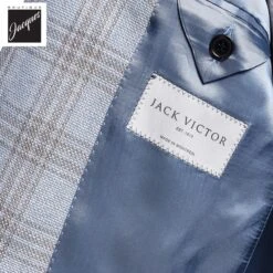 Ice Blue Glen Check Wool-Linen Knit Hampton Contemporary Fit Sport Jacket - Jack Victor 9 Ice Blue Glen Check Wool-Linen Knit Hampton Contemporary Fit Sport Jacket - Jack Victor -ETON Store JACKVICTORHAMPTONC01224 4