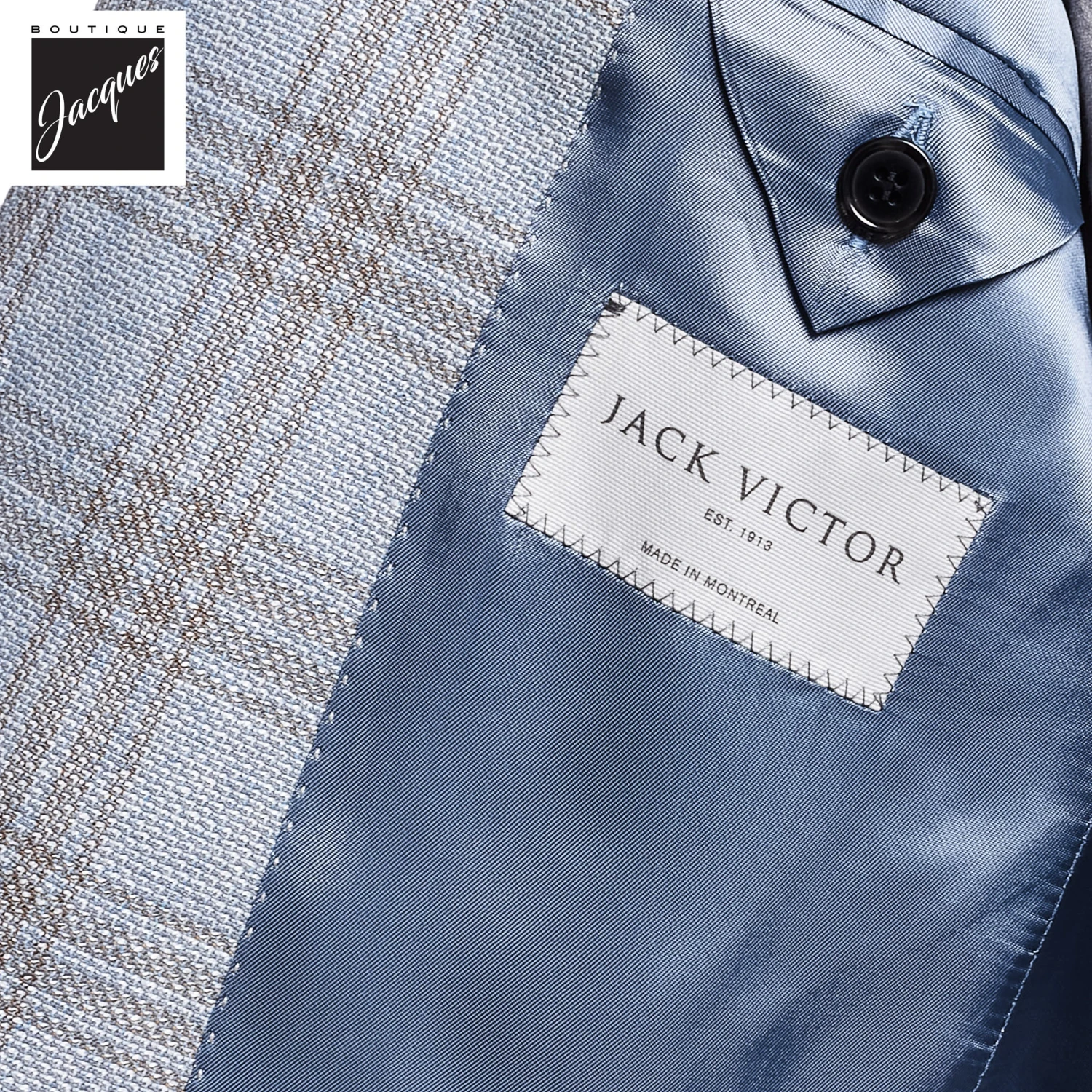 Ice Blue Glen Check Wool-Linen Knit Hampton Contemporary Fit Sport Jacket - Jack Victor 6 Ice Blue Glen Check Wool-Linen Knit Hampton Contemporary Fit Sport Jacket - Jack Victor - Image 4