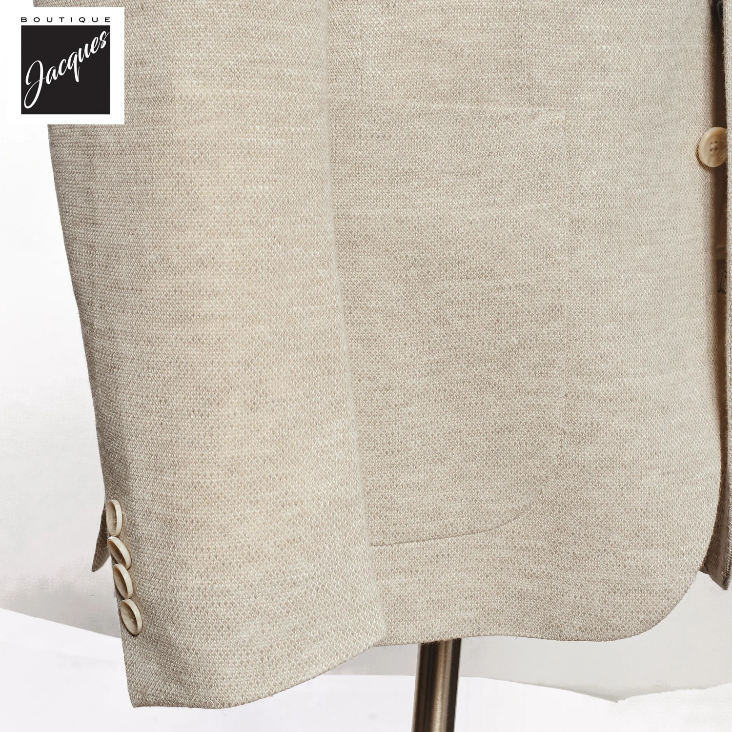 Ivory Linen-Knit Hampton Contemporary Fit Sport Jacket - Jack Victor 5 Ivory Linen-Knit Hampton Contemporary Fit Sport Jacket - Jack Victor - Image 3