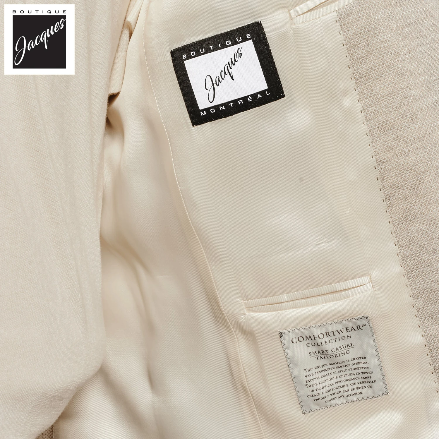 Ivory Linen-Knit Hampton Contemporary Fit Sport Jacket - Jack Victor 6 Ivory Linen-Knit Hampton Contemporary Fit Sport Jacket - Jack Victor - Image 4