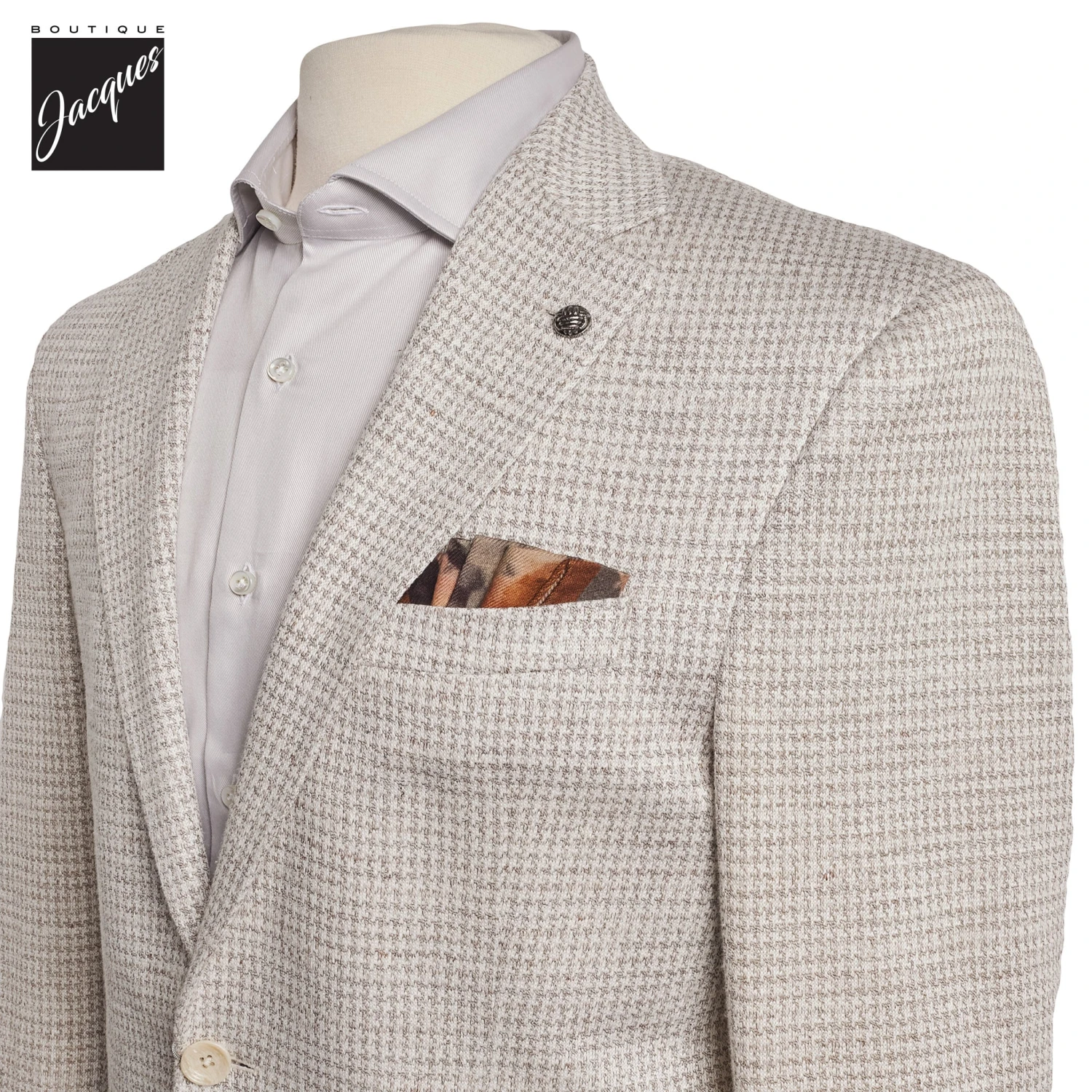 Oatmeal Herringbone Linen Stretch Hampton Contemporary Fit Comfortwear - Jack Victor 4 Oatmeal Herringbone Linen Stretch Hampton Contemporary Fit Comfortwear - Jack Victor - Image 2