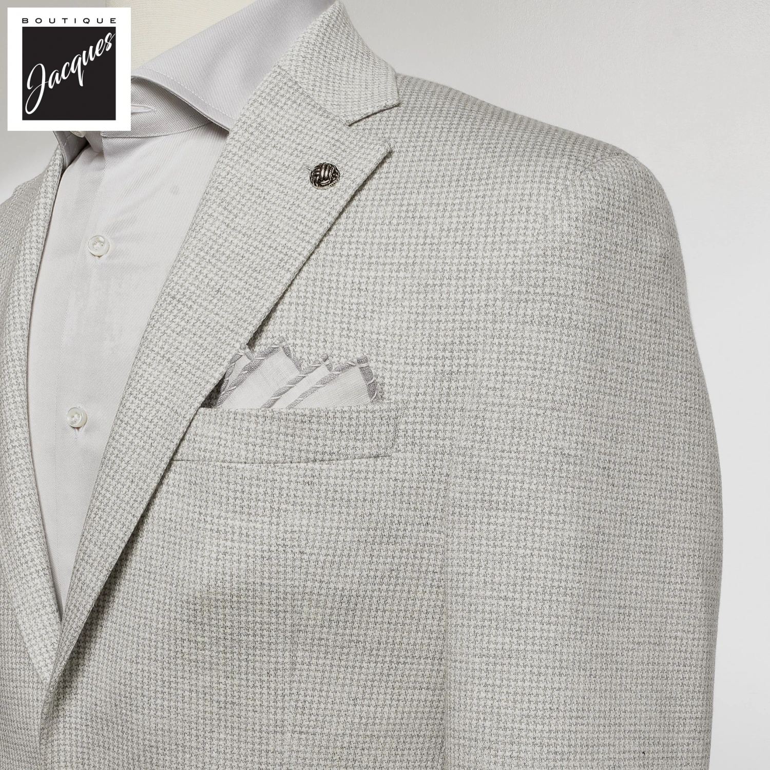 Light Gray Linen Cotton Comfortwear Hampton Contemporary Fit - Jack Victor 4 Light Gray Linen Cotton Comfortwear Hampton Contemporary Fit - Jack Victor - Image 2