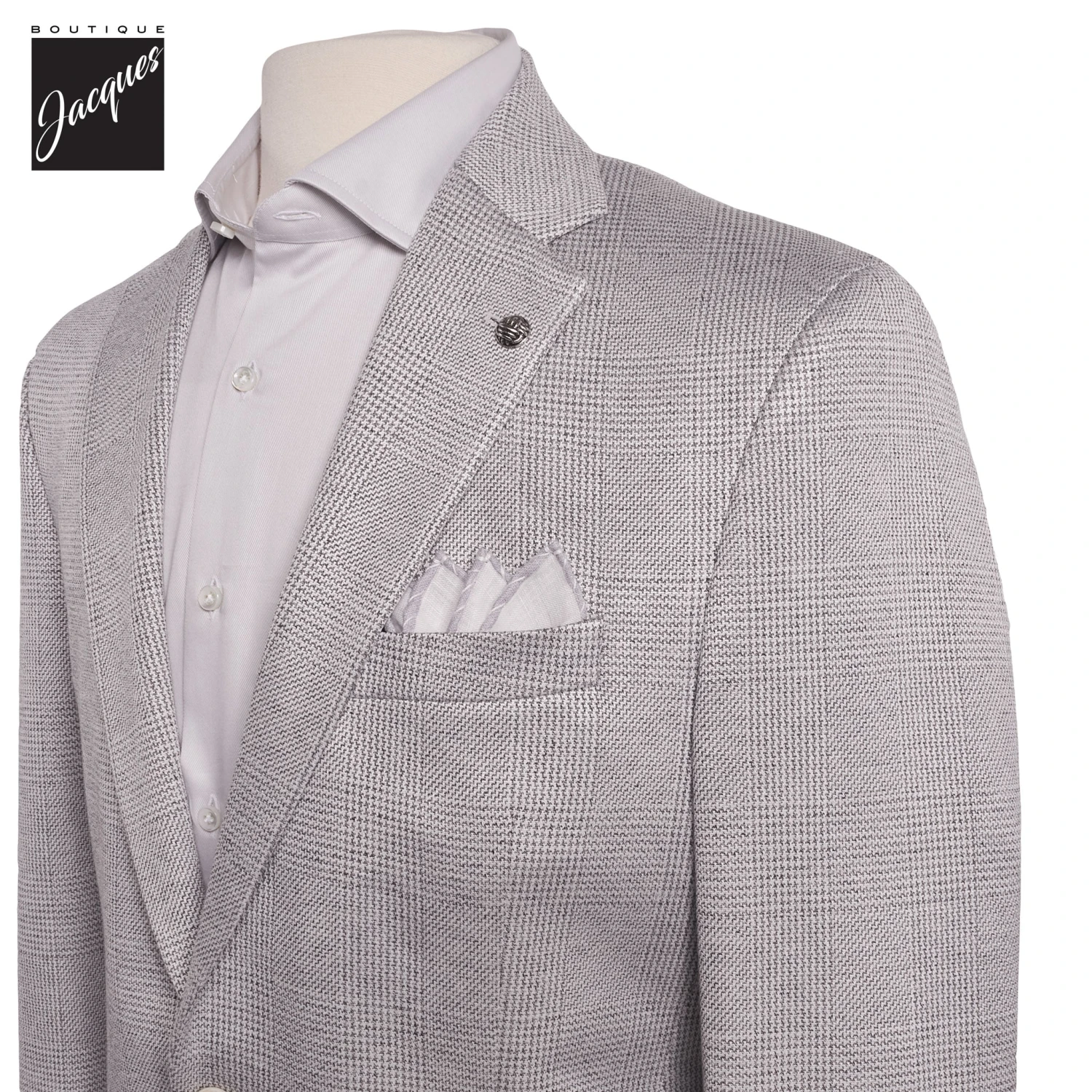 Gray Cotton Silk Knit Hampton Contemporary Fit Sport Jacket - Jack Victor 4 Gray Cotton Silk Knit Hampton Contemporary Fit Sport Jacket - Jack Victor - Image 2