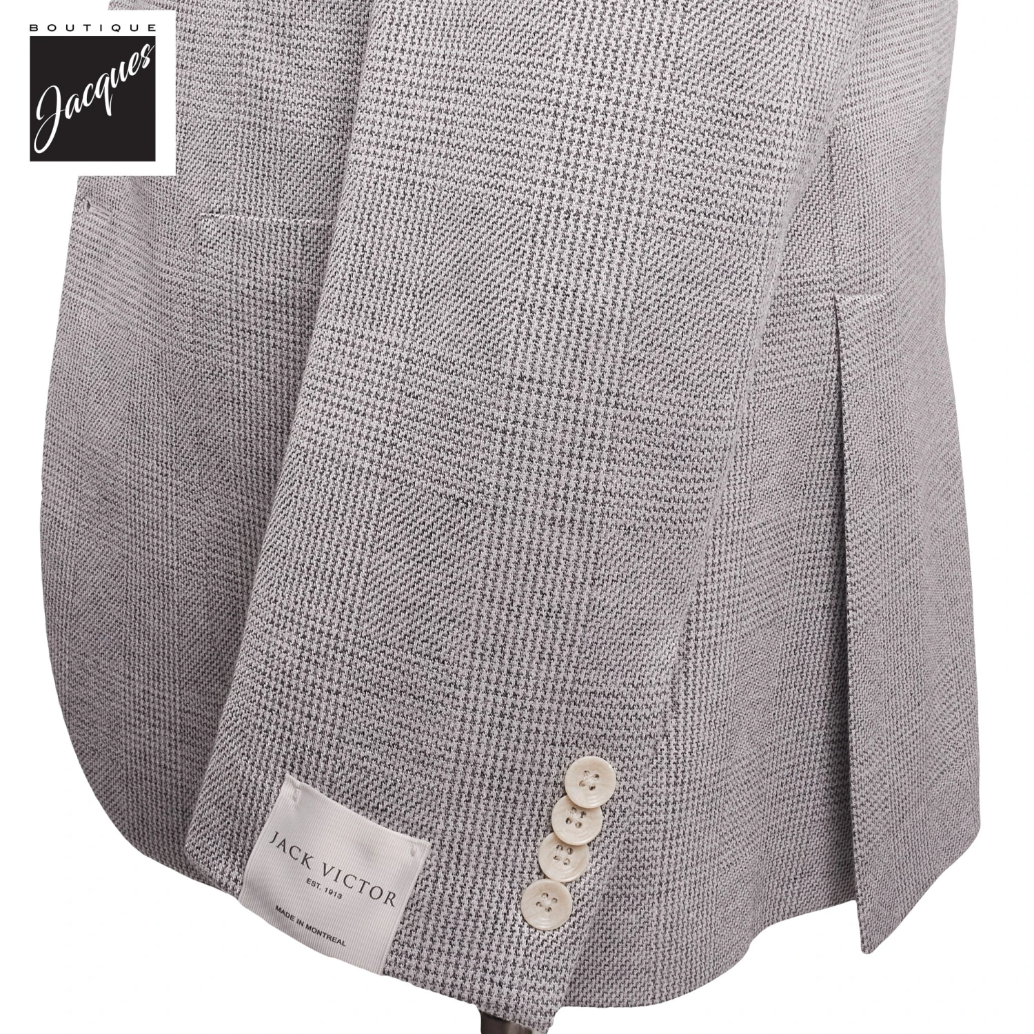Gray Cotton Silk Knit Hampton Contemporary Fit Sport Jacket - Jack Victor 5 Gray Cotton Silk Knit Hampton Contemporary Fit Sport Jacket - Jack Victor - Image 3