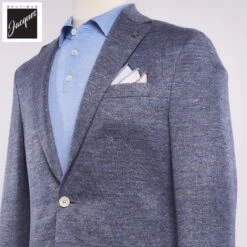 Blue Linen Knit Hartford Contemporary Fit Sport Jacket - Jack Victor 7 Blue Linen Knit Hartford Contemporary Fit Sport Jacket - Jack Victor -ETON Store JACKVICTORHAMPTONC01532 2