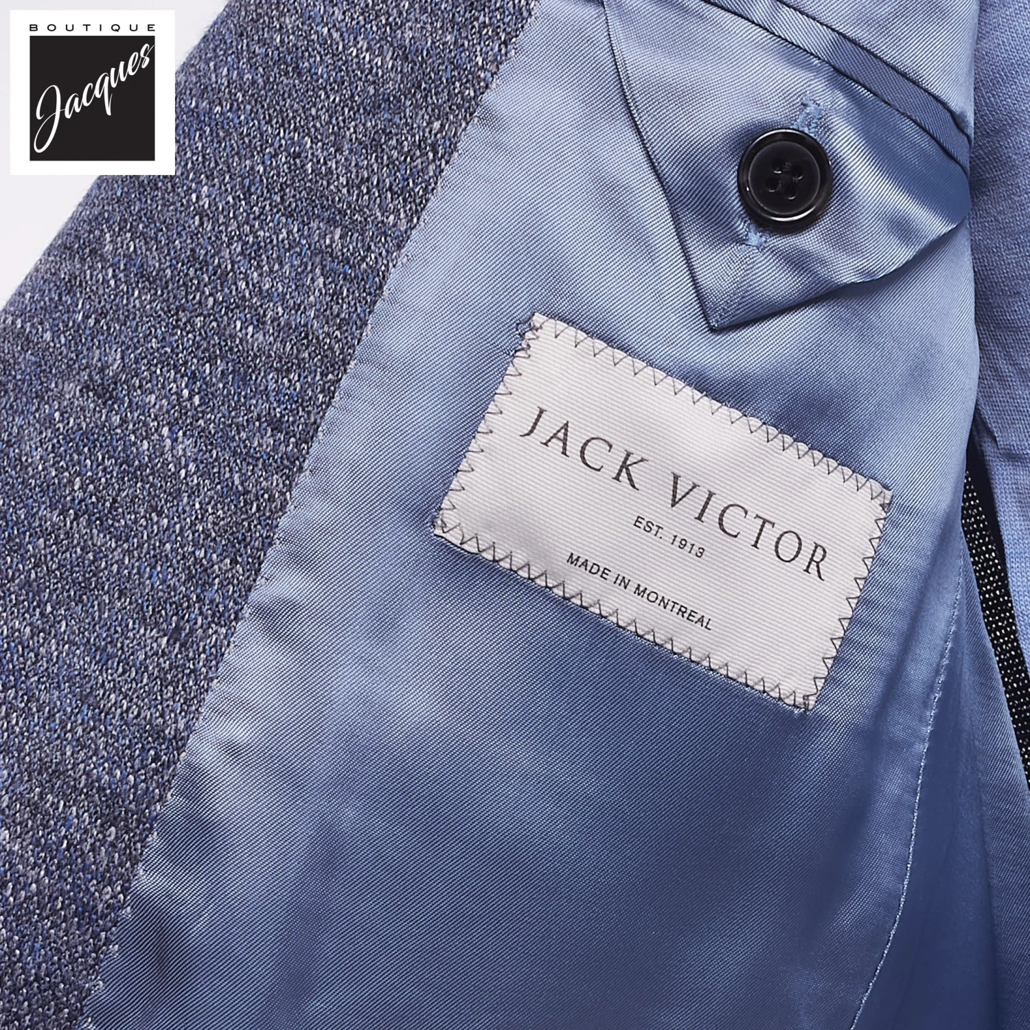 Blue Linen Knit Hartford Contemporary Fit Sport Jacket - Jack Victor 6 Blue Linen Knit Hartford Contemporary Fit Sport Jacket - Jack Victor - Image 4