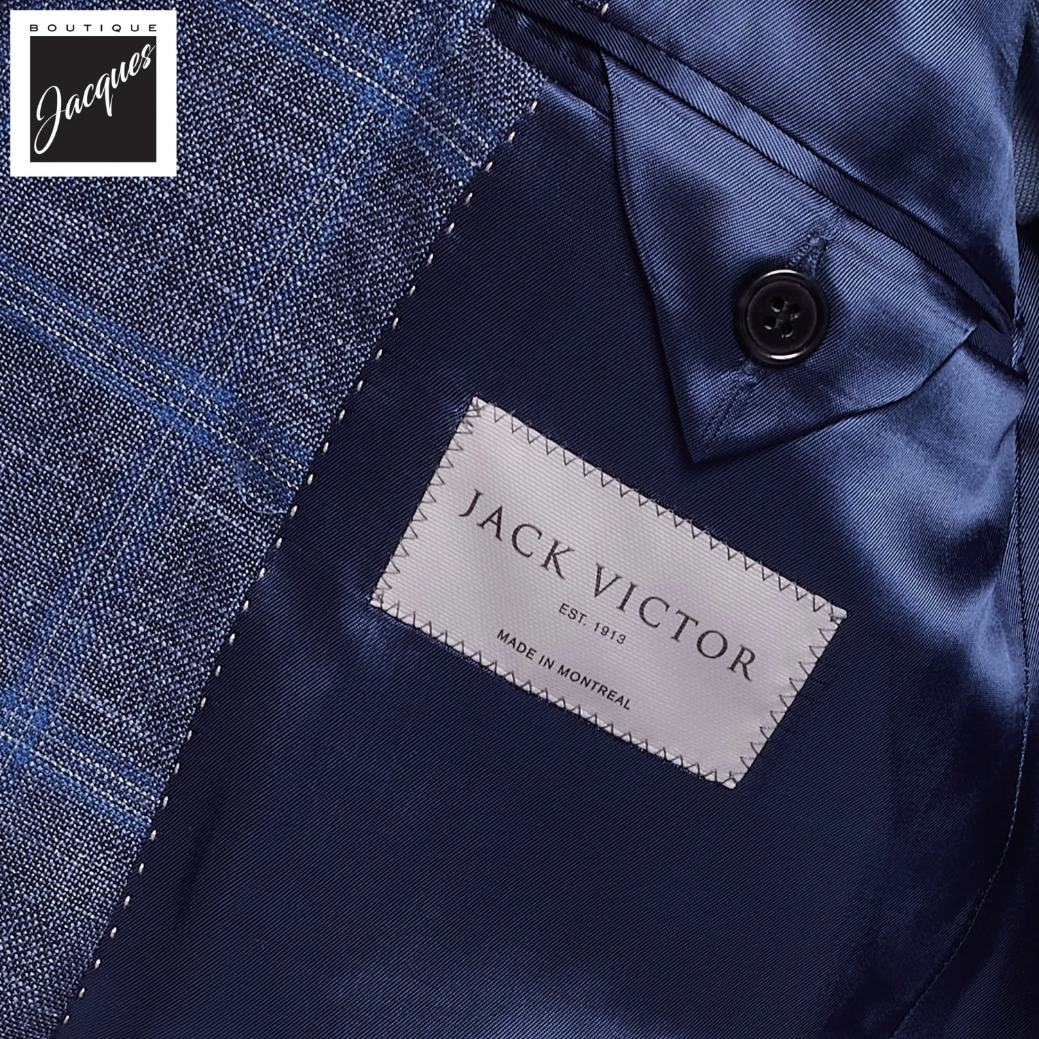 Mid Blue Check Hampton Loro Piana Contemporary Fit Sport Jacket - Jack Victor 5 Mid Blue Check Hampton Loro Piana Contemporary Fit Sport Jacket - Jack Victor - Image 3