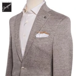 Taupe Woven Knit Linen/Wool/Silk Hampton Contemporary Fit Sport Jacket - Jack Victor 7 Taupe Woven Knit Linen/Wool/Silk Hampton Contemporary Fit Sport Jacket - Jack Victor -ETON Store JACKVICTORHAMPTONC1585 2